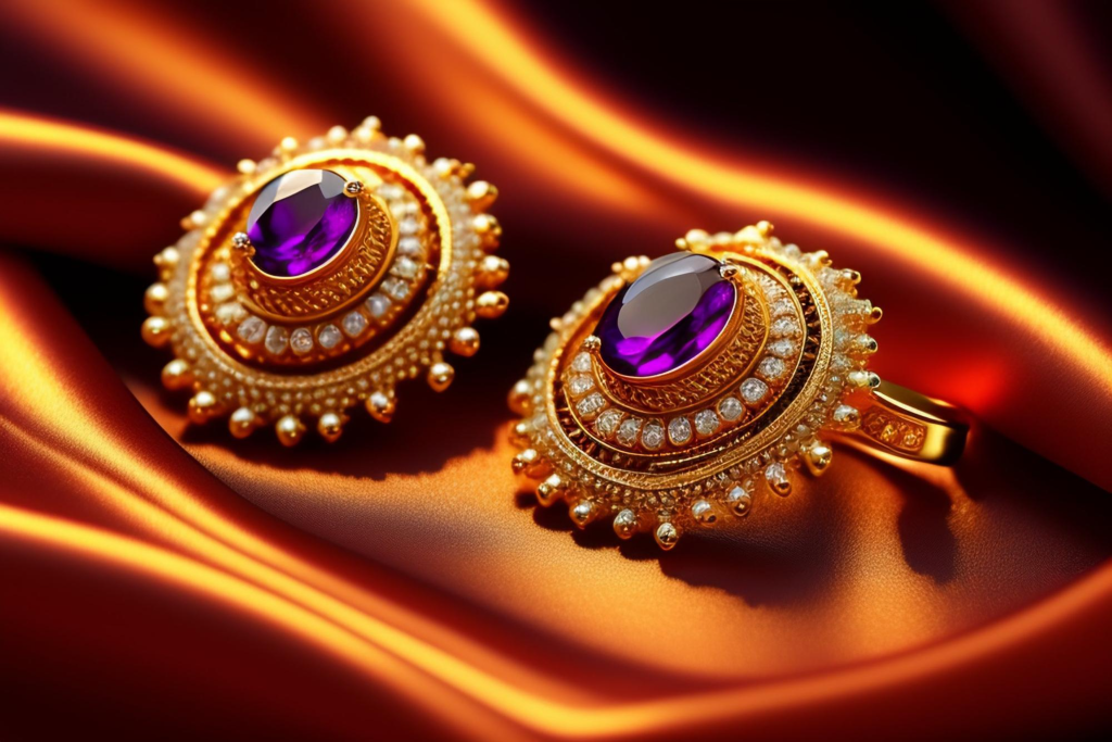 Close-up of professionally retouched jewelry, showcasing its enhanced beauty.